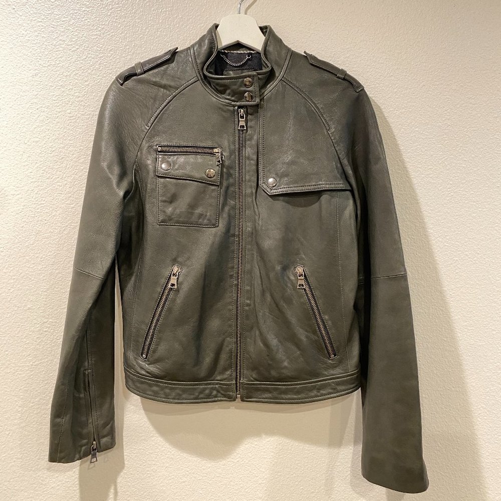Brand New Banana Republic Genuine Leather Biker Jacket